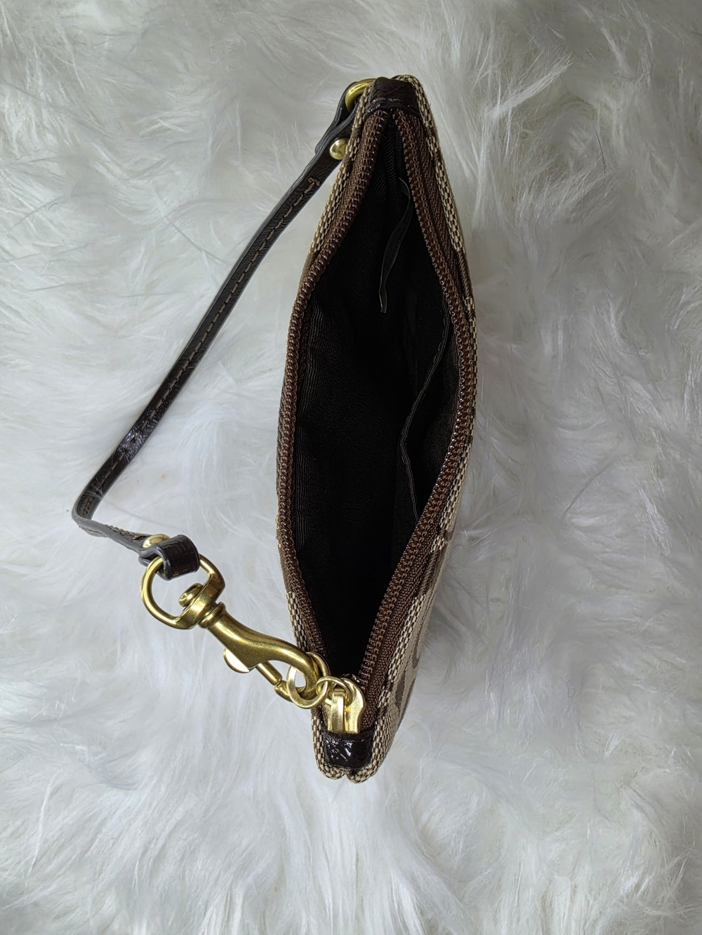 Coach Signature Canvas Wristlet in Brown - Picture 3 of 4